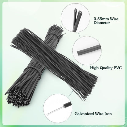 200 PCS Twist Ties for Plants, 7.8 Inch Garden Twist Ties Reusable Green Cable Tie with Rugged Metal Innercores for Bread Cake Pop Candy Bags Cable Organization Christmas Tree Gardening Decor