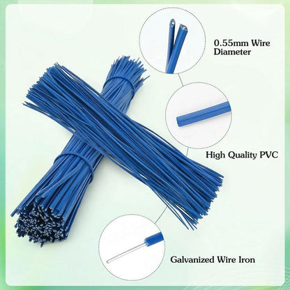 200 PCS Twist Ties for Plants, 7.8 Inch Garden Twist Ties Reusable Green Cable Tie with Rugged Metal Innercores for Bread Cake Pop Candy Bags Cable Organization Christmas Tree Gardening Decor