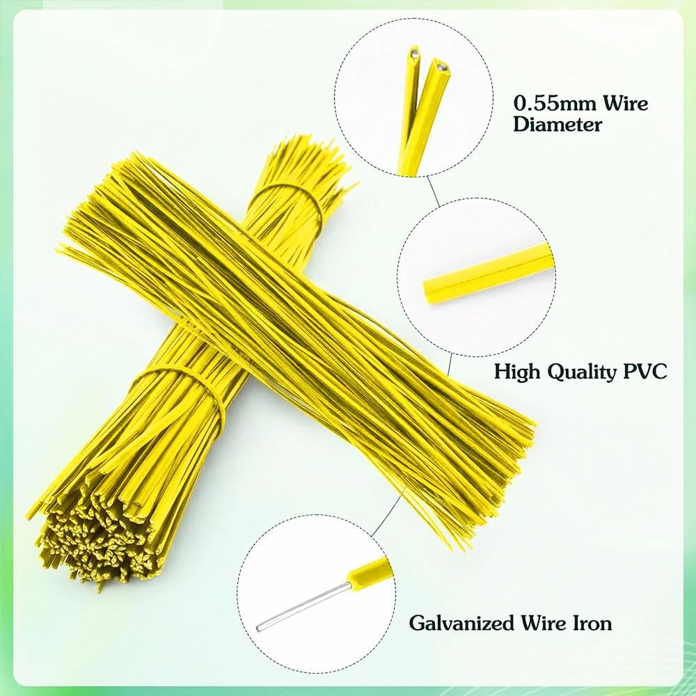 200 PCS Twist Ties for Plants, 7.8 Inch Garden Twist Ties Reusable Green Cable Tie with Rugged Metal Innercores for Bread Cake Pop Candy Bags Cable Organization Christmas Tree Gardening Decor