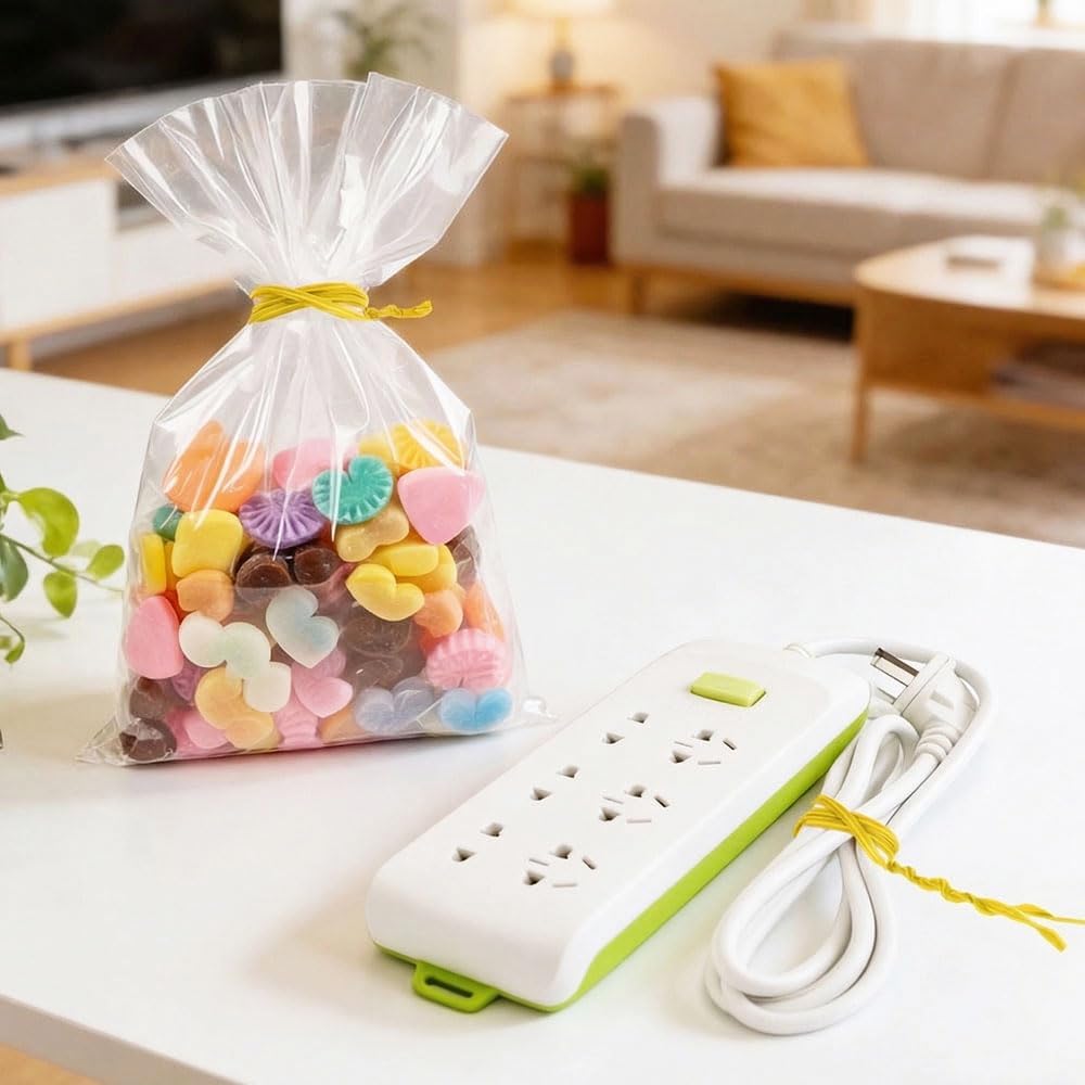 200 PCS Twist Ties for Plants, 7.8 Inch Garden Twist Ties Reusable Green Cable Tie with Rugged Metal Innercores for Bread Cake Pop Candy Bags Cable Organization Christmas Tree Gardening Decor