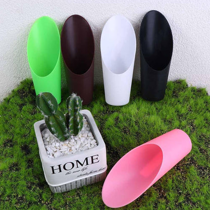 6PCS Garden Tool Gadget Bonsai Soil Scoops, 6.3in Long Plastic Garden Shovels, Colorful Small Soil Scoops, Plastic Spade Shovel Cup Succulent DIY Plant Helper