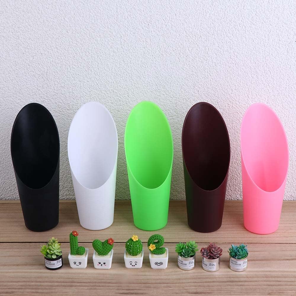 6PCS Garden Tool Gadget Bonsai Soil Scoops, 6.3in Long Plastic Garden Shovels, Colorful Small Soil Scoops, Plastic Spade Shovel Cup Succulent DIY Plant Helper