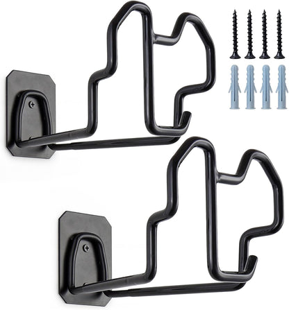 Wall Mount Hose Holder with Nozzle Slot,Rust Resistant,Matte Black