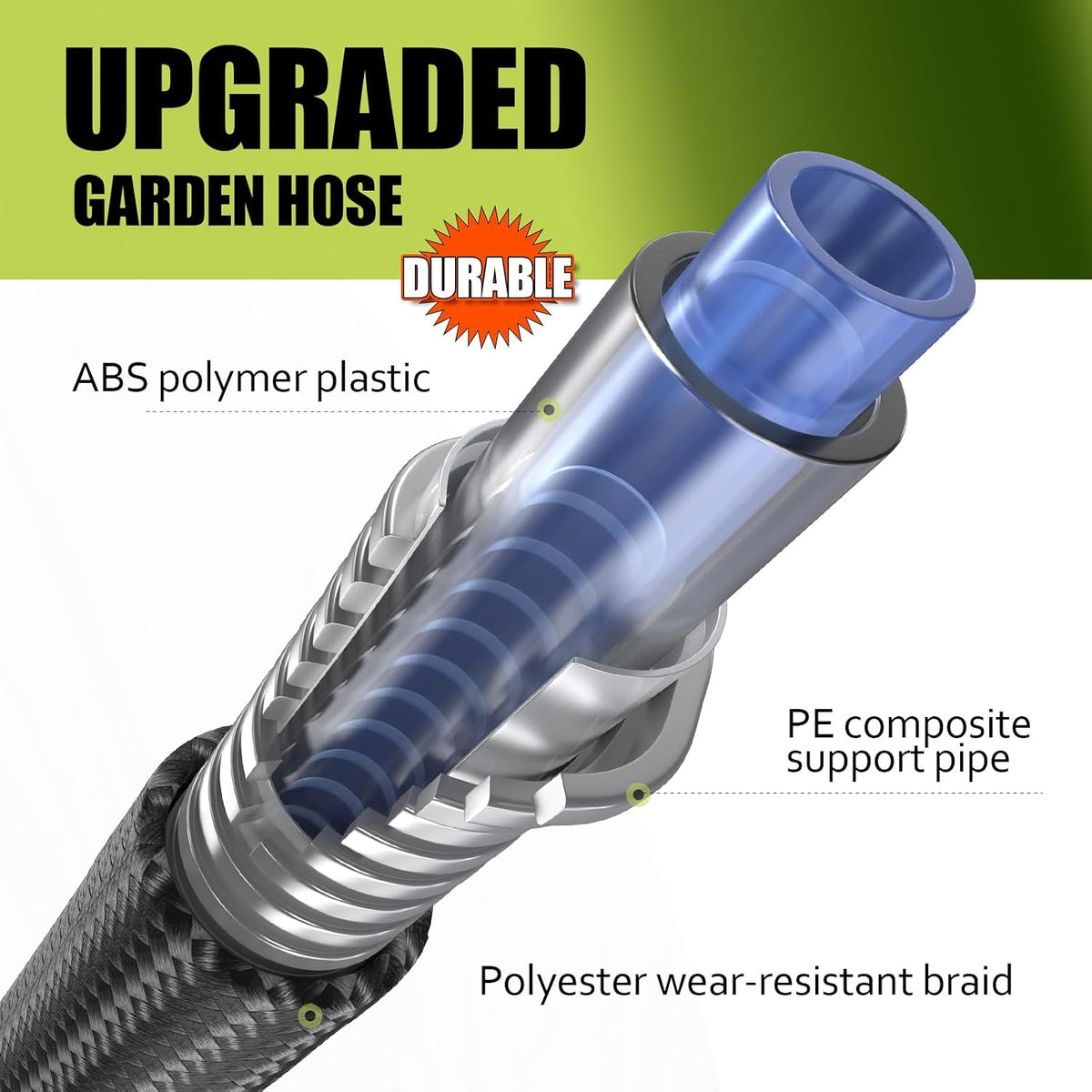 Garden Hose, Ultra Lightweight Water Hose 50FT