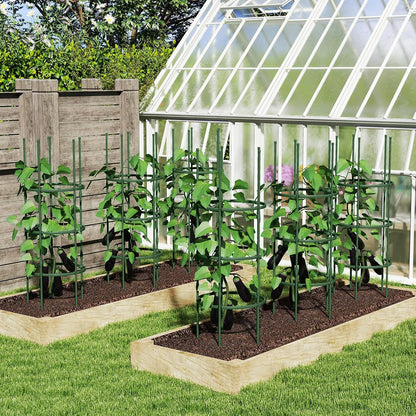 2 Pack Tomato Cage, Metal Garden Trellis w/Adjustable Height & Self-Watering System for Vines Potted Plants Vegetables, Tall Plant Support Tomato Trellis w/Planter Box