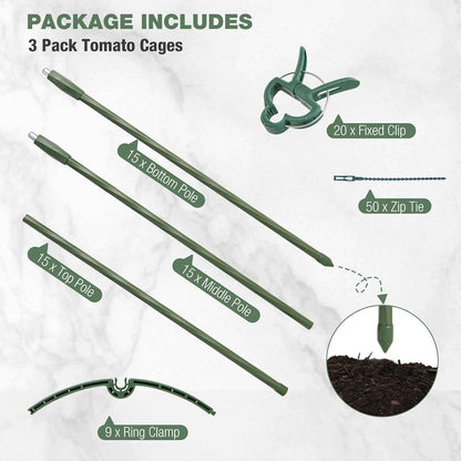 2 Pack Tomato Cage, Metal Garden Trellis w/Adjustable Height & Self-Watering System for Vines Potted Plants Vegetables, Tall Plant Support Tomato Trellis w/Planter Box