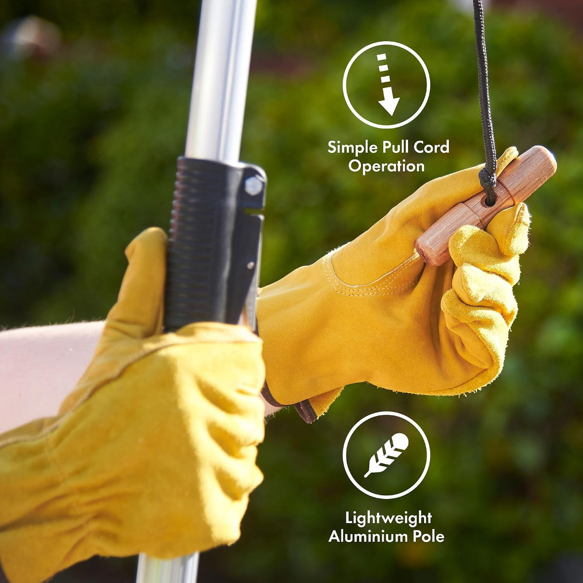 Telescopic Tree Pruner & Lopper 2 in 1 – Long Reach 3.3m Cutter, Retractable & Extendable Pole Saw for Branches – Lightweight Aluminium Pole, Steel Blade – Blade Cover Included