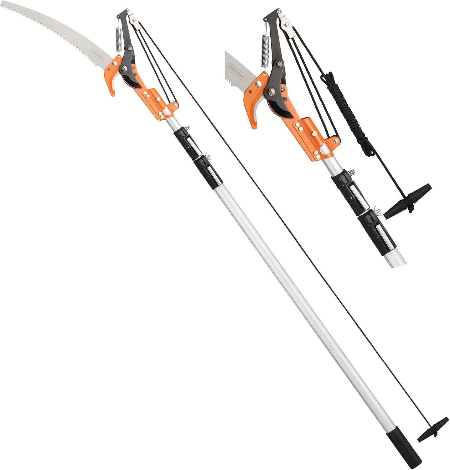 Telescopic Tree Pruner & Lopper 2 in 1 – Long Reach 3.3m Cutter, Retractable & Extendable Pole Saw for Branches – Lightweight Aluminium Pole, Steel Blade – Blade Cover Included