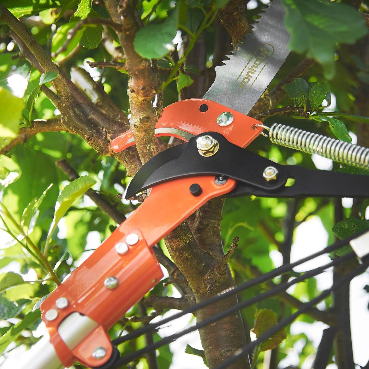 Telescopic Tree Pruner & Lopper 2 in 1 – Long Reach 3.3m Cutter, Retractable & Extendable Pole Saw for Branches – Lightweight Aluminium Pole, Steel Blade – Blade Cover Included