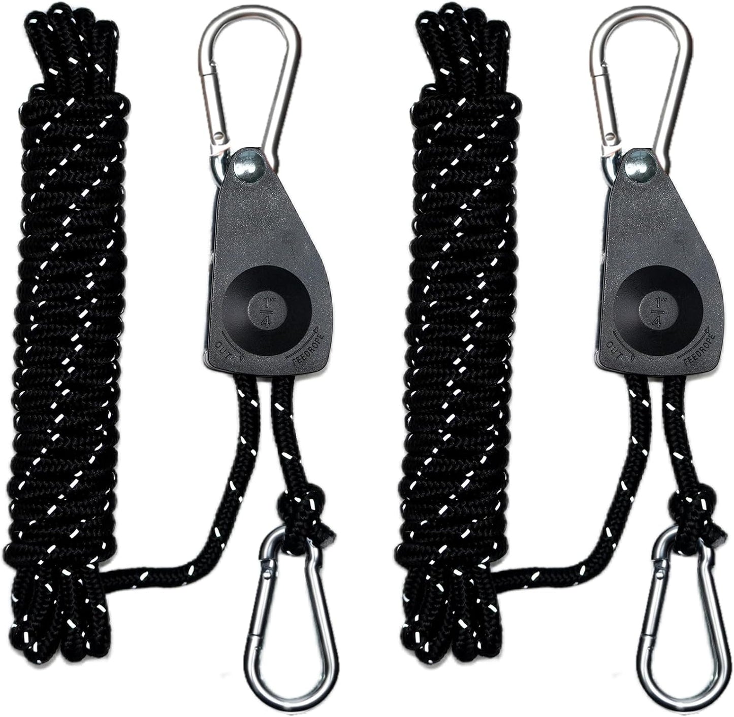 15ft Rope Ratchet Tie Downs Paracord Strap Camping Tensioner 1/8 in