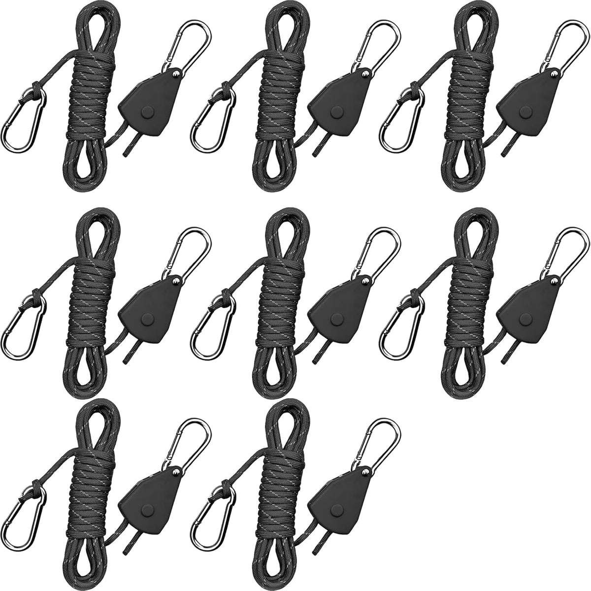 15ft Rope Ratchet Tie Downs Paracord Strap Camping Tensioner 1/8 in
