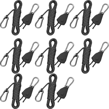 15ft Rope Ratchet Tie Downs Paracord Strap Camping Tensioner 1/8 in