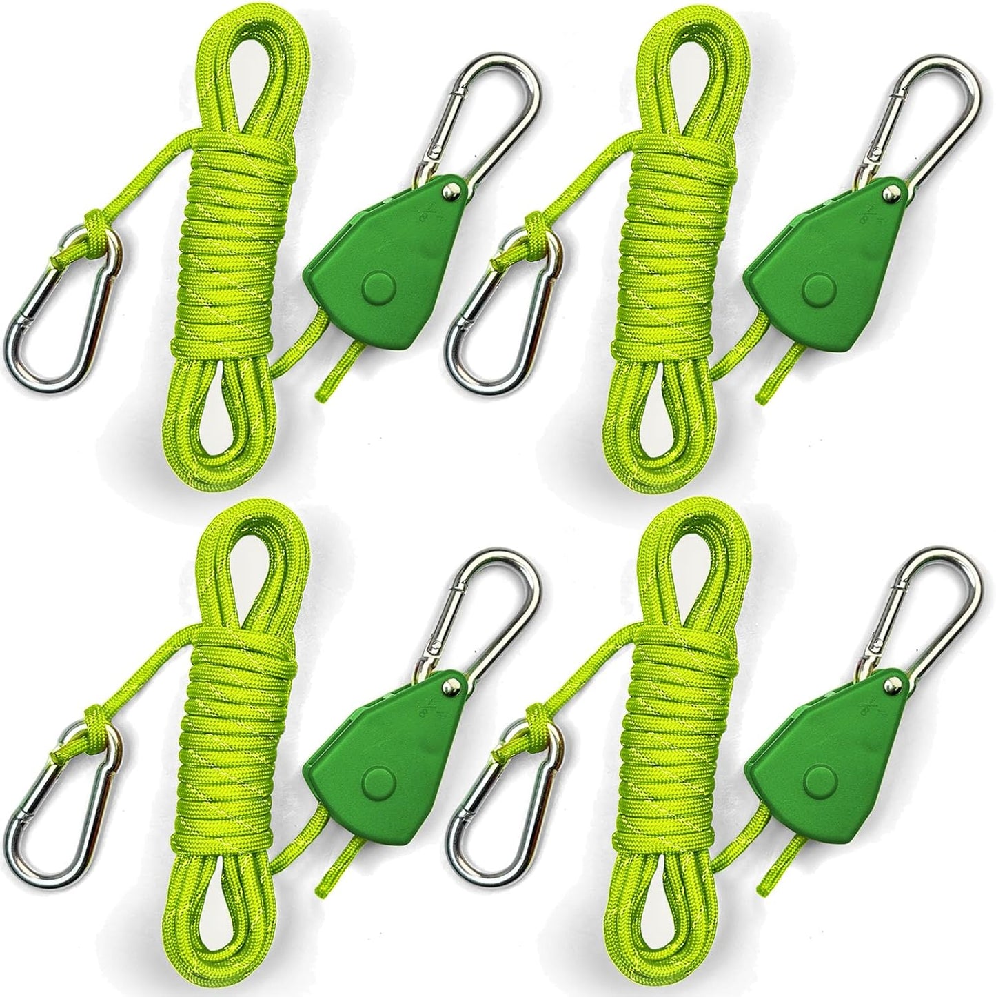 15ft Rope Ratchet Tie Downs Paracord Strap Camping Tensioner 1/8 in