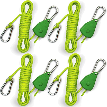 15ft Rope Ratchet Tie Downs Paracord Strap Camping Tensioner 1/8 in