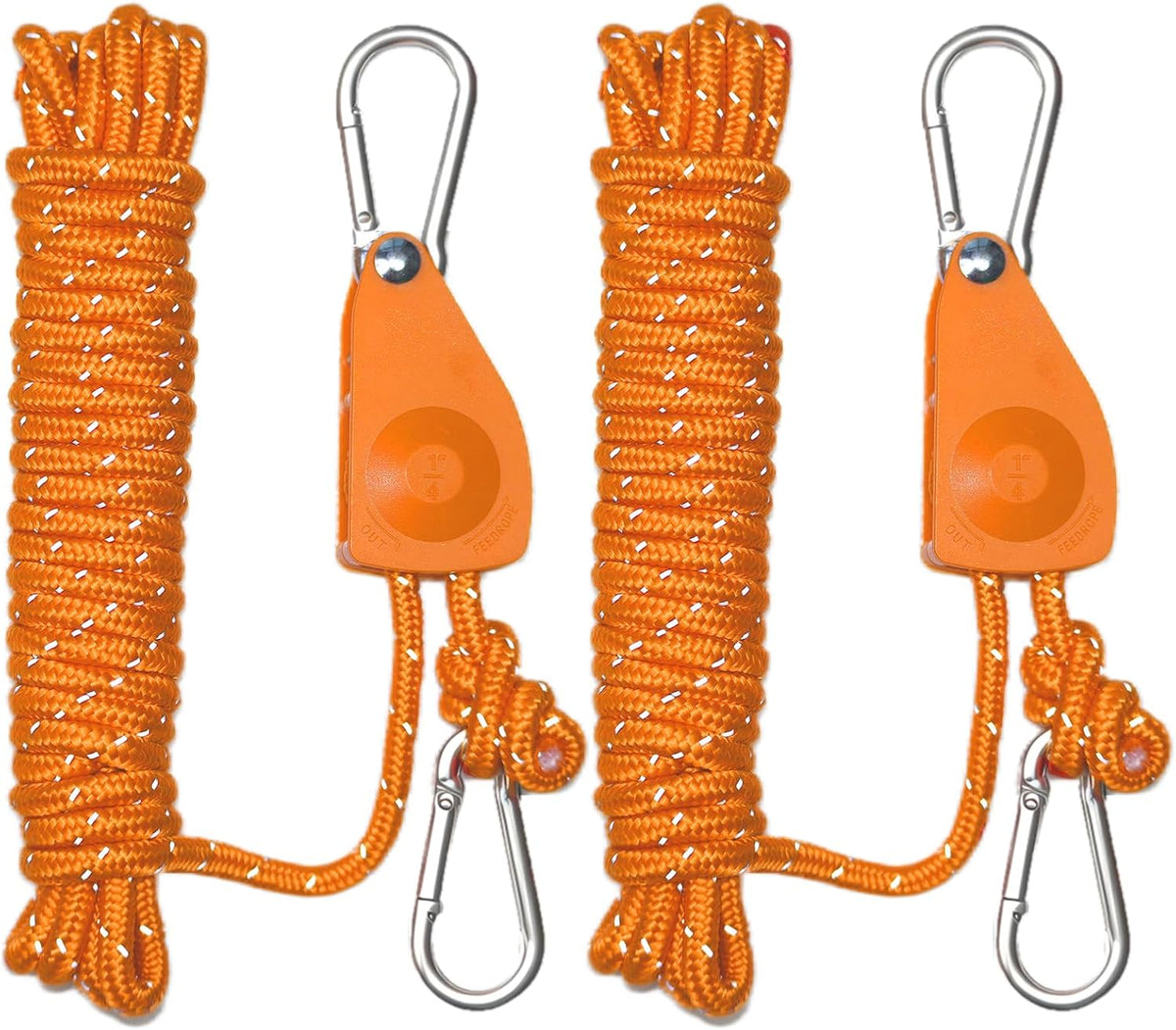15ft Rope Ratchet Tie Downs Paracord Strap Camping Tensioner 1/8 in