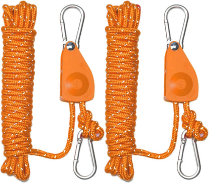 15ft Rope Ratchet Tie Downs Paracord Strap Camping Tensioner 1/8 in