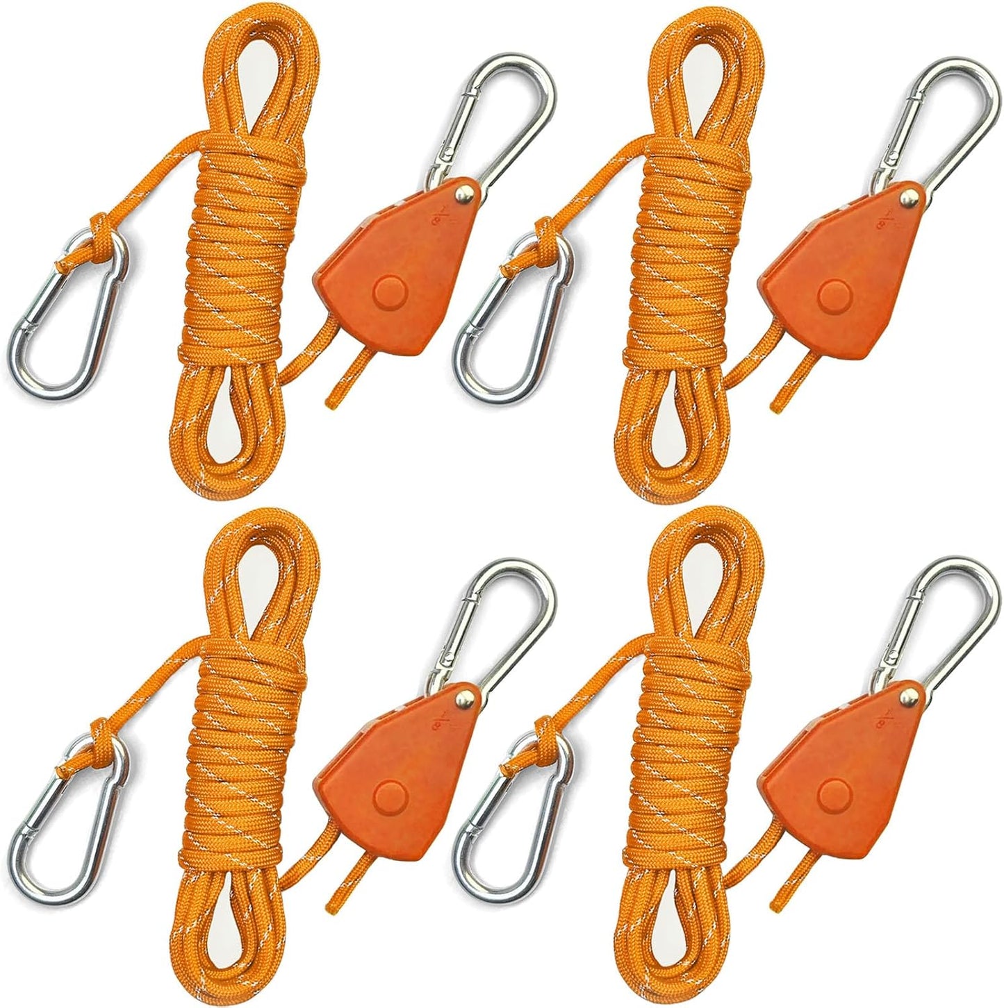 15ft Rope Ratchet Tie Downs Paracord Strap Camping Tensioner 1/8 in