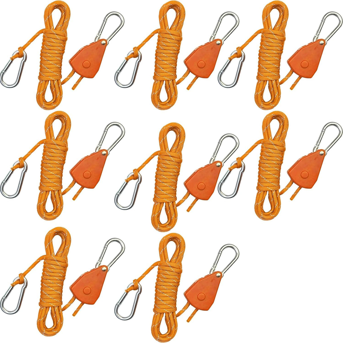 15ft Rope Ratchet Tie Downs Paracord Strap Camping Tensioner 1/8 in