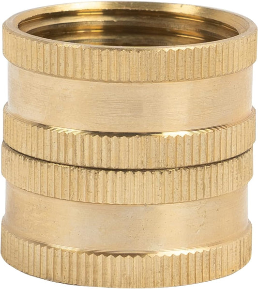 Garden Hose Adapter, 3/4 Inch Solid Brass Hose Connectors, 2 Pack Hose Connector with 2 Extra Washers (Female to Female)