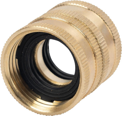 Garden Hose Adapter, 3/4 Inch Solid Brass Hose Connectors, 2 Pack Hose Connector with 2 Extra Washers (Female to Female)