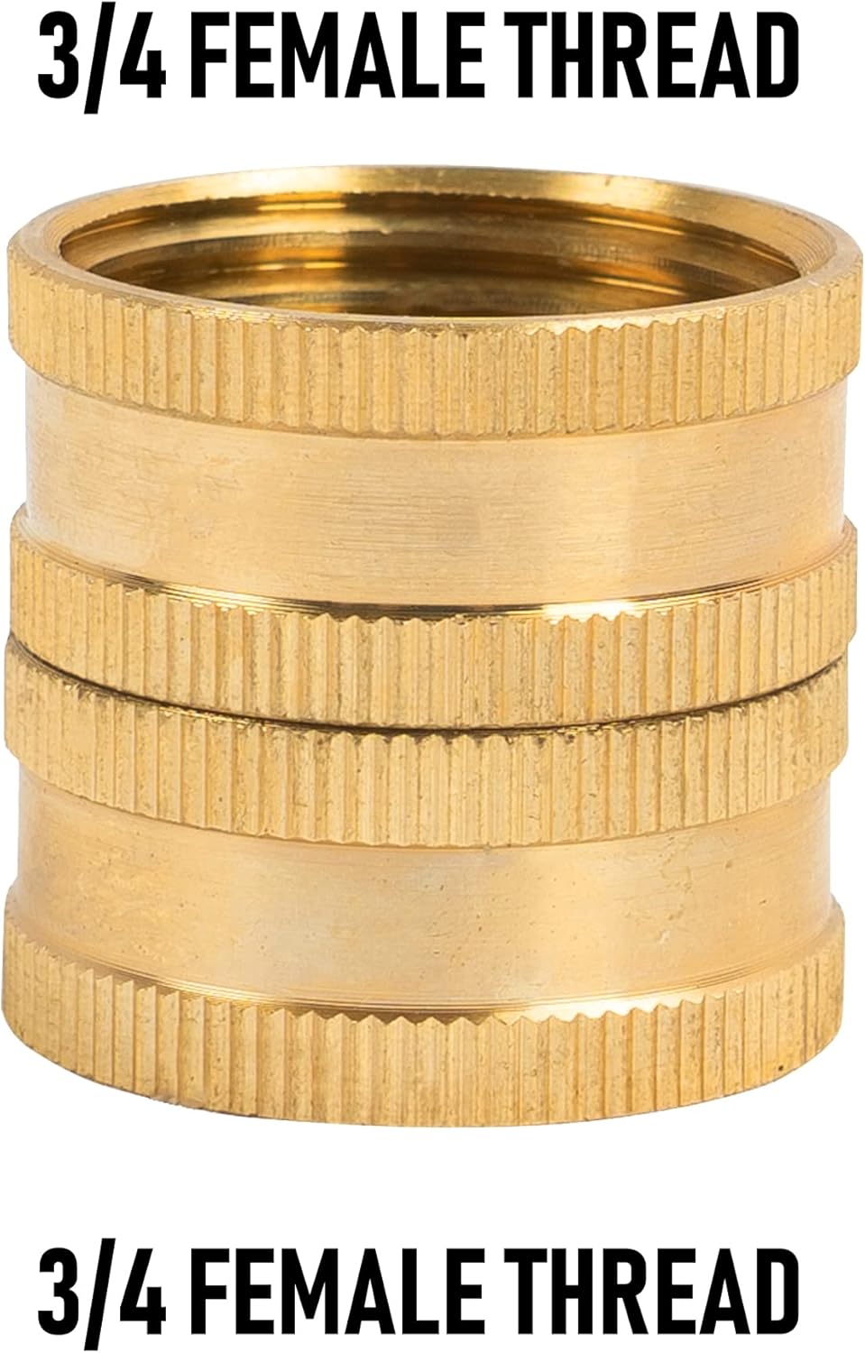 Garden Hose Adapter, 3/4 Inch Solid Brass Hose Connectors, 2 Pack Hose Connector with 2 Extra Washers (Female to Female)