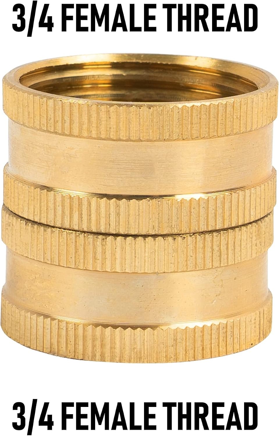 Garden Hose Adapter, 3/4 Inch Solid Brass Hose Connectors, 2 Pack Hose Connector with 2 Extra Washers (Female to Female)