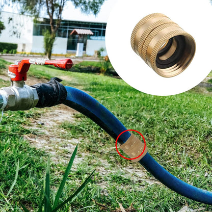 Garden Hose Adapter, 3/4 Inch Solid Brass Hose Connectors, 2 Pack Hose Connector with 2 Extra Washers (Female to Female)