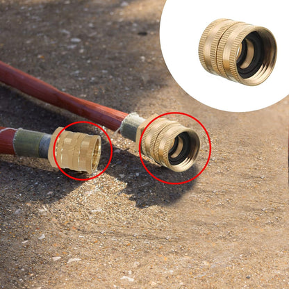 Garden Hose Adapter, 3/4 Inch Solid Brass Hose Connectors, 2 Pack Hose Connector with 2 Extra Washers (Female to Female)
