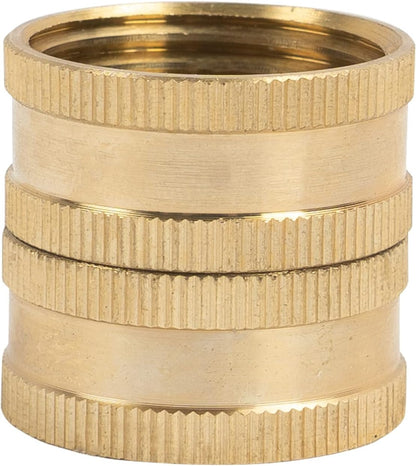 Garden Hose Adapter, 3/4 Inch Solid Brass Hose Connectors, 2 Pack Hose Connector with 2 Extra Washers (Female to Female)