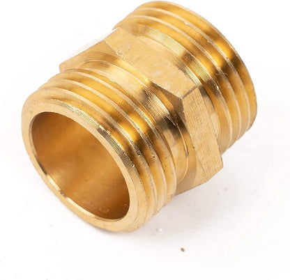 Garden Hose Adapter, 3/4 Inch Solid Brass Hose Connectors, 2 Pack Hose Connector with 2 Extra Washers (Female to Female)