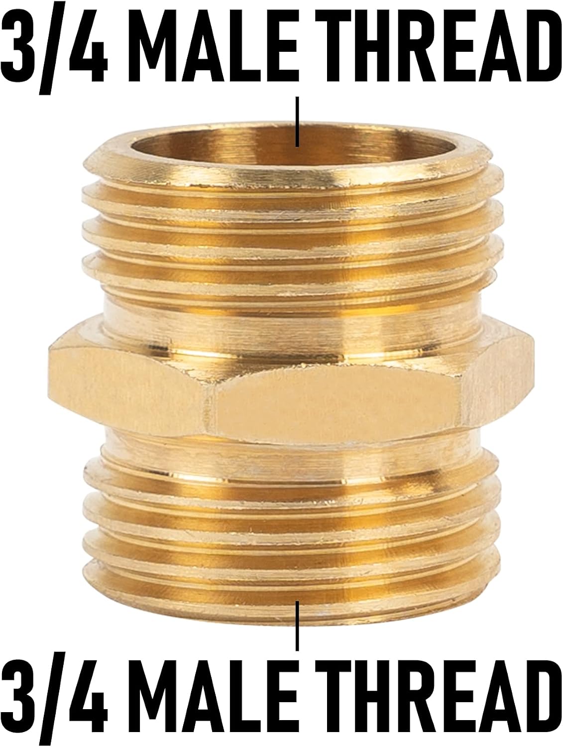 Garden Hose Adapter, 3/4 Inch Solid Brass Hose Connectors, 2 Pack Hose Connector with 2 Extra Washers (Female to Female)