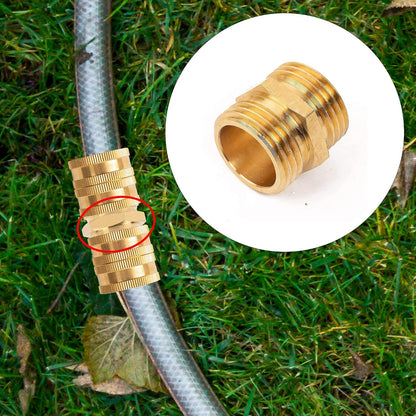Garden Hose Adapter, 3/4 Inch Solid Brass Hose Connectors, 2 Pack Hose Connector with 2 Extra Washers (Female to Female)