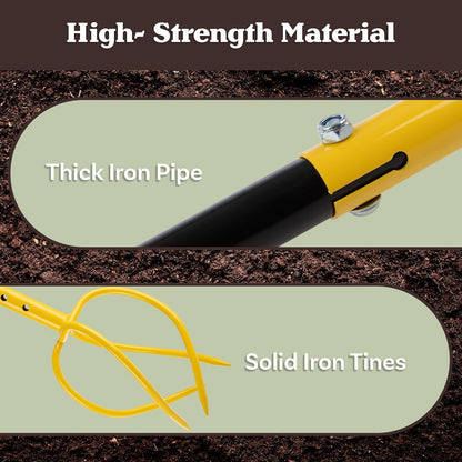 Tiller for Gardening - Adjustable Height Manual Twist Tiller Claw Hand Tiller Garden Tool - Soil Aerator, Garden Cultivator, Hand Tiller, or Compost Aerator Tool - Garden Hand Tools