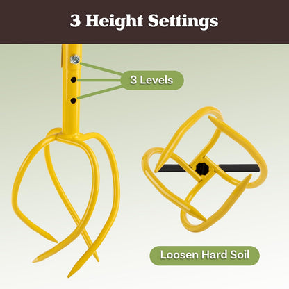 Tiller for Gardening - Adjustable Height Manual Twist Tiller Claw Hand Tiller Garden Tool - Soil Aerator, Garden Cultivator, Hand Tiller, or Compost Aerator Tool - Garden Hand Tools
