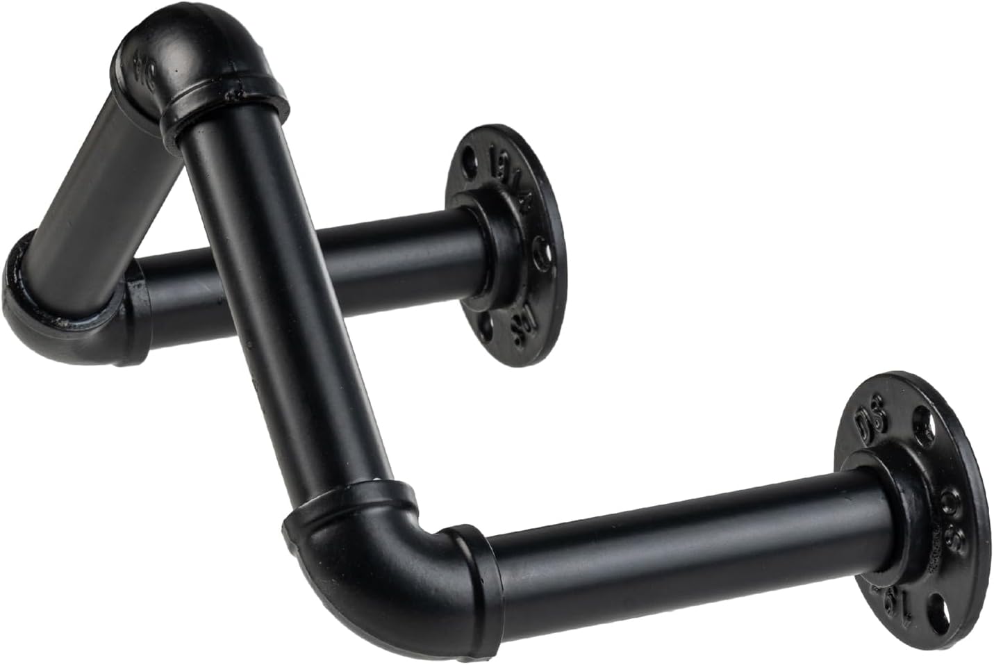 MyGift Wall Mounted Black Metal Garden Hose Holder with Pipe Design