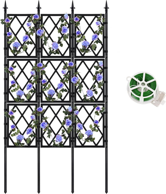Garden Trellis for Climbing Plants Outdoor 63 Inch Iron Pipe