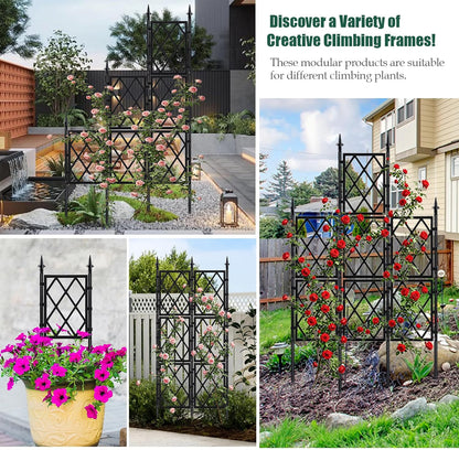 Garden Trellis for Climbing Plants Outdoor 63 Inch Iron Pipe