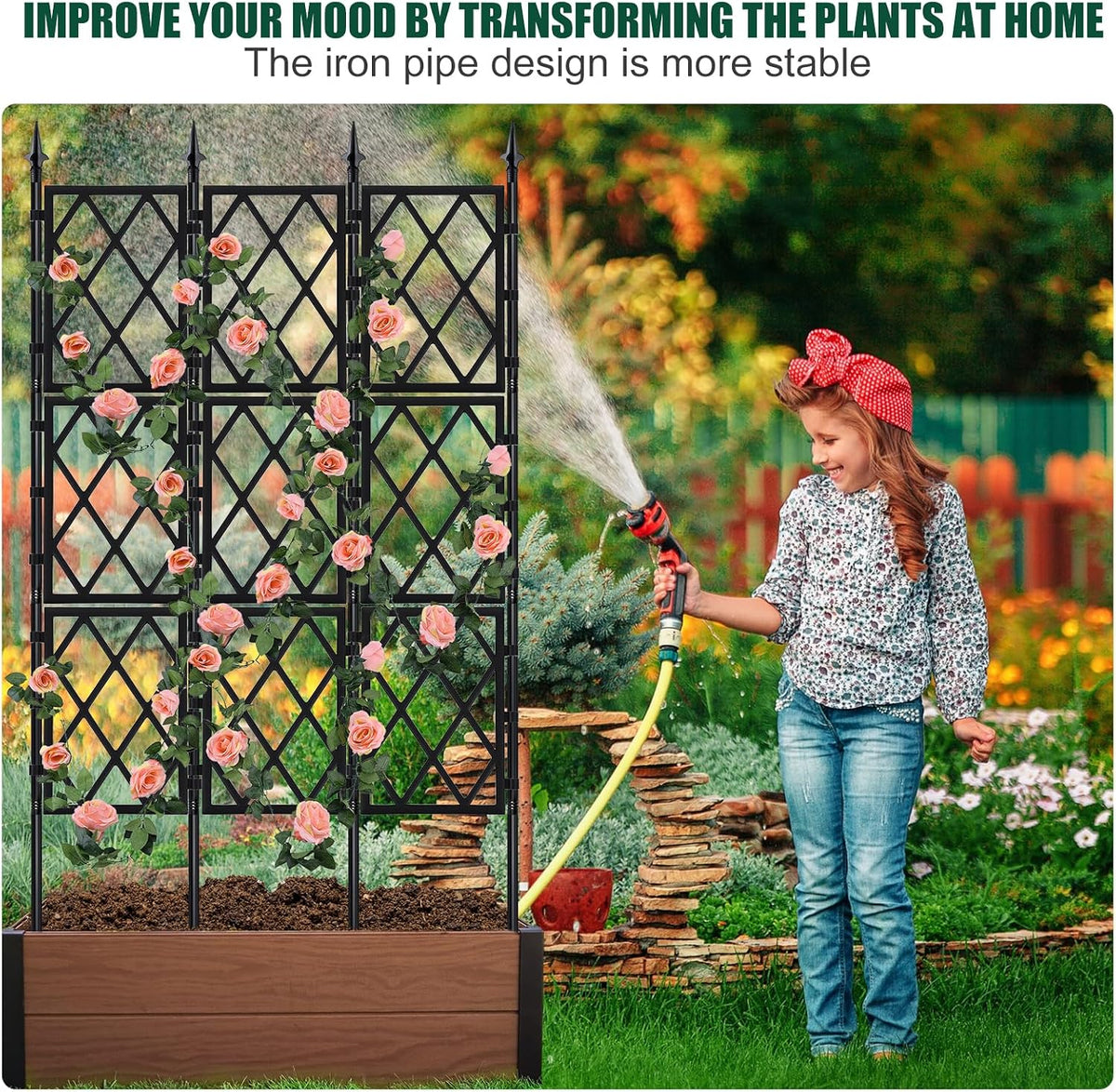 Garden Trellis for Climbing Plants Outdoor 63 Inch Iron Pipe