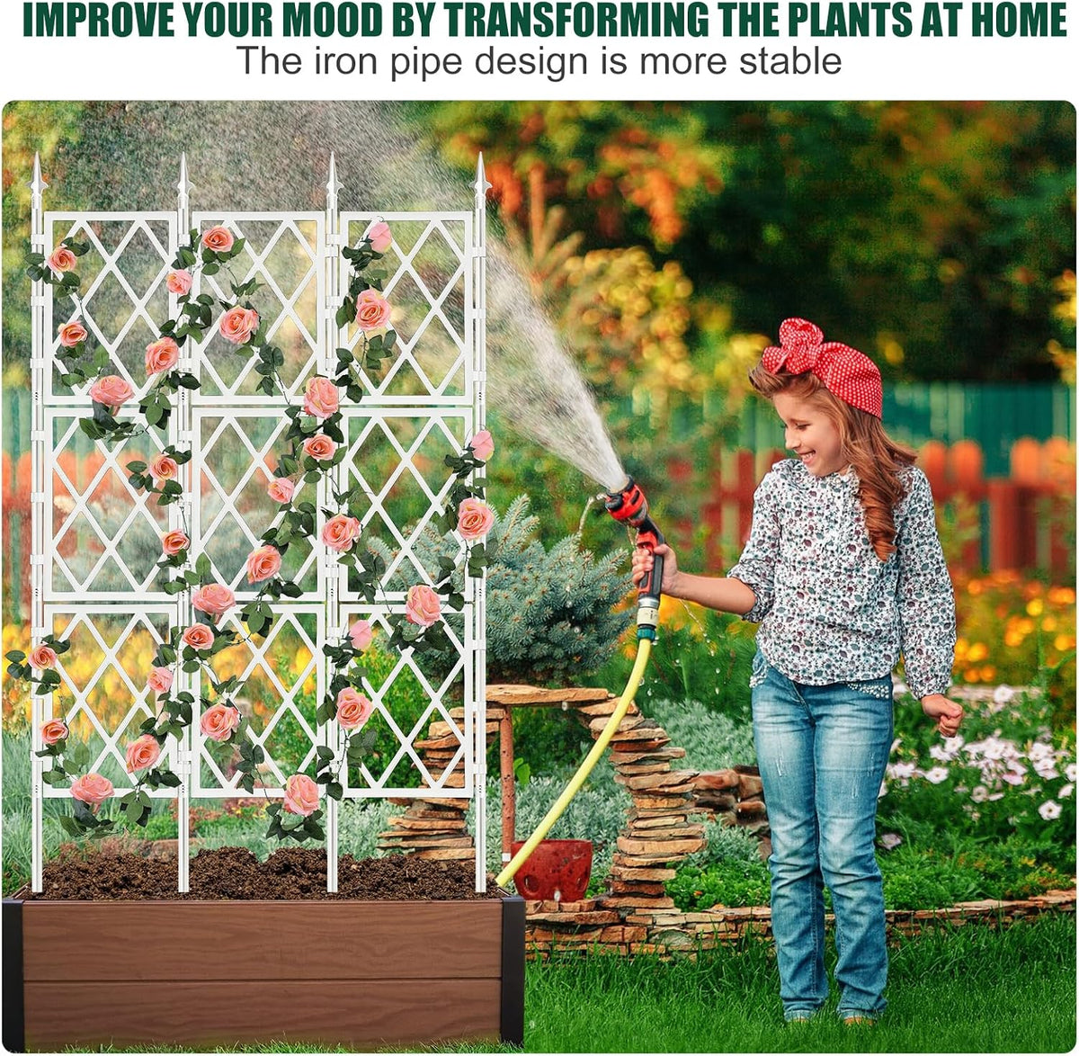 Garden Trellis for Climbing Plants Outdoor 63 Inch Iron Pipe