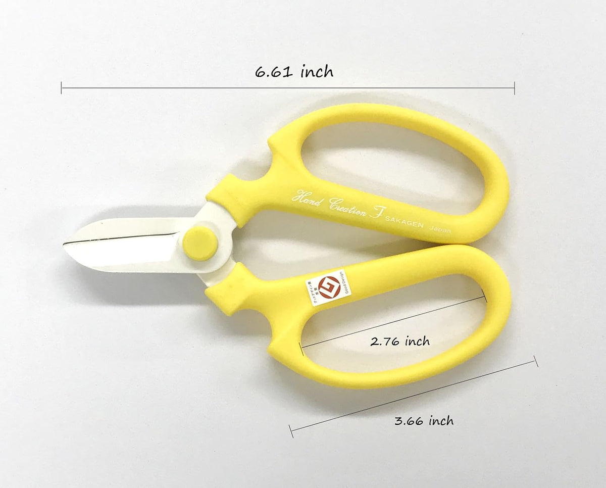 Flower Scissors Hand Creation F-170 (Yellow, 170mm)