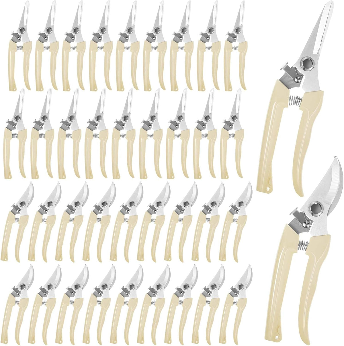 24 Pcs Garden Flower Shears Pruning Scissors Valentine Heavy Duty Plant Scissor Garden Clippers Hand Bypass Pruner for Gardening Plants Hedge Tree Cutting Miniature Bonsai Modeling(Beige)