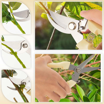 24 Pcs Garden Flower Shears Pruning Scissors Valentine Heavy Duty Plant Scissor Garden Clippers Hand Bypass Pruner for Gardening Plants Hedge Tree Cutting Miniature Bonsai Modeling(Beige)
