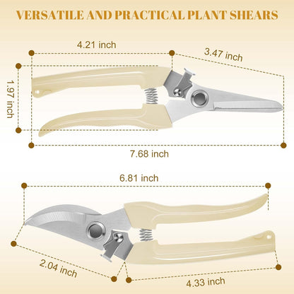 24 Pcs Garden Flower Shears Pruning Scissors Valentine Heavy Duty Plant Scissor Garden Clippers Hand Bypass Pruner for Gardening Plants Hedge Tree Cutting Miniature Bonsai Modeling(Beige)
