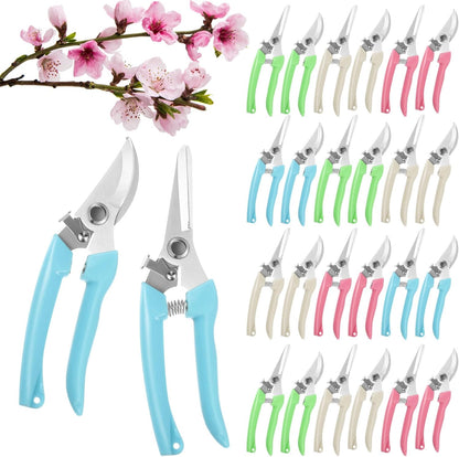 24 Pcs Garden Flower Shears Pruning Scissors Valentine Heavy Duty Plant Scissor Garden Clippers Hand Bypass Pruner for Gardening Plants Hedge Tree Cutting Miniature Bonsai Modeling(Beige)