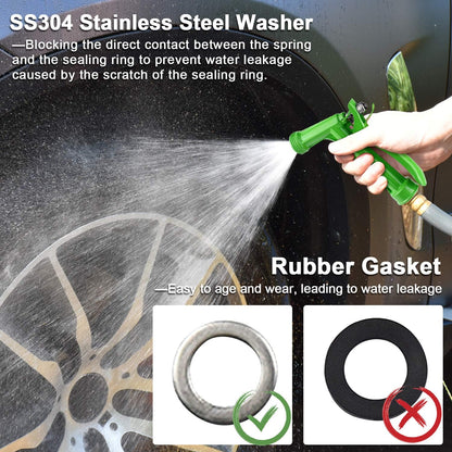 Hose Nozzle 2 Pack, Full Size Pistol Grip Water Nozzle Sprayer with Threaded Front, High Pressure Nozzle, Adjustable Spray Water Flow for Watering Plants, Showering Pet, Washing Car, Cleaning