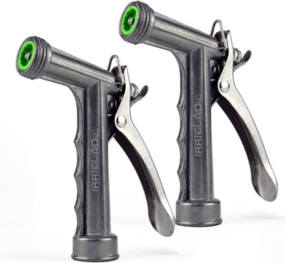 Hose Nozzle 2 Pack, Full Size Pistol Grip Water Nozzle Sprayer with Threaded Front, High Pressure Nozzle, Adjustable Spray Water Flow for Watering Plants, Showering Pet, Washing Car, Cleaning