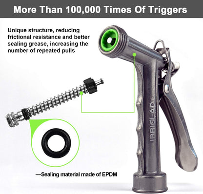 Hose Nozzle 2 Pack, Full Size Pistol Grip Water Nozzle Sprayer with Threaded Front, High Pressure Nozzle, Adjustable Spray Water Flow for Watering Plants, Showering Pet, Washing Car, Cleaning