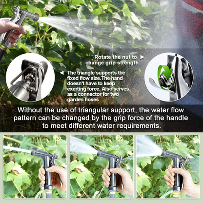 Hose Nozzle 2 Pack, Full Size Pistol Grip Water Nozzle Sprayer with Threaded Front, High Pressure Nozzle, Adjustable Spray Water Flow for Watering Plants, Showering Pet, Washing Car, Cleaning