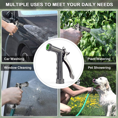 Hose Nozzle 2 Pack, Full Size Pistol Grip Water Nozzle Sprayer with Threaded Front, High Pressure Nozzle, Adjustable Spray Water Flow for Watering Plants, Showering Pet, Washing Car, Cleaning