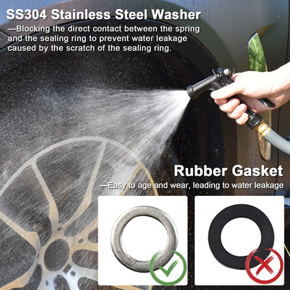 Hose Nozzle 2 Pack, Full Size Pistol Grip Water Nozzle Sprayer with Threaded Front, High Pressure Nozzle, Adjustable Spray Water Flow for Watering Plants, Showering Pet, Washing Car, Cleaning